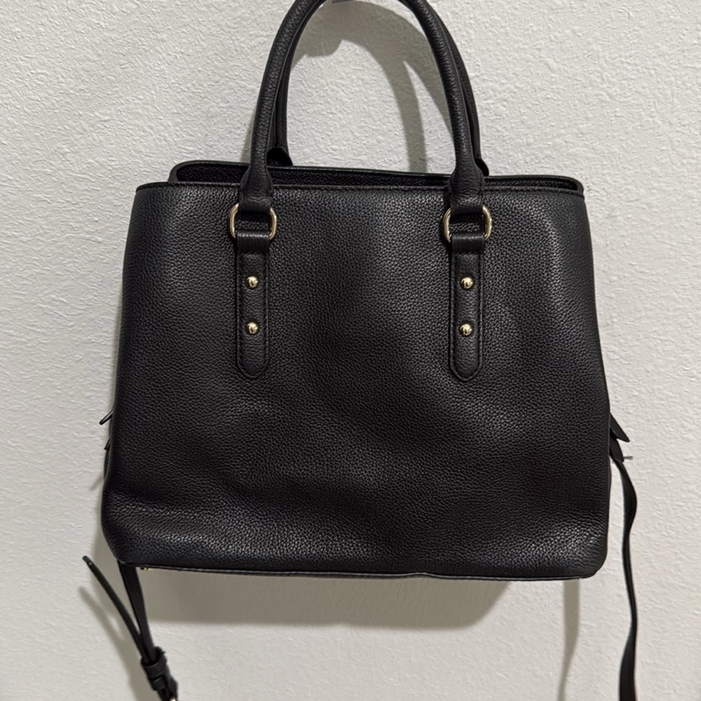 🖤 Kate Spade Black Leather Tote Bag Crossbody Handles 🖤 - Picture 7 of 10